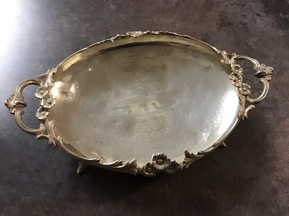 Antique Solid Sterling Silver Hand Made German Ornate footed Central piece