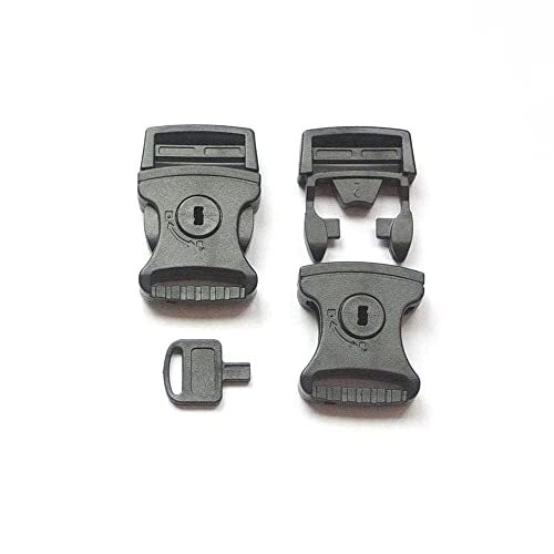 Sets 1" 2mm Buckles Side Release Webbing Nylon Belt Strap Key Locking Protect 5