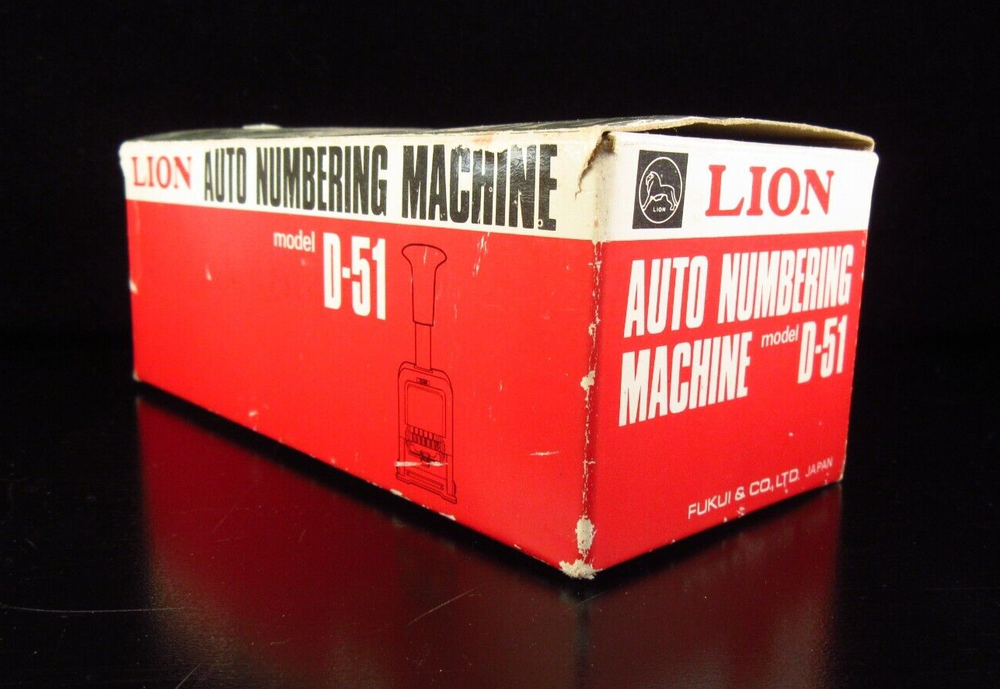 Lion Auto Numbering Machine Model D-51 in Box