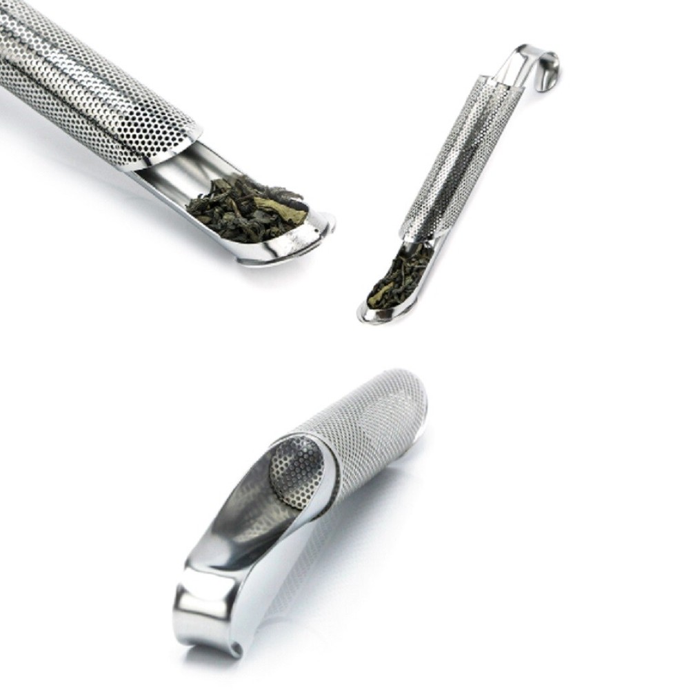 Stainless Steel Tea Diffuser Tea Stick Strainer Tea Infuser Pipe w Hook Handle