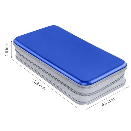 CD Case, DVD Case Holder 96 Capacity Hard Plastic CD DVD Disc Cases Blue