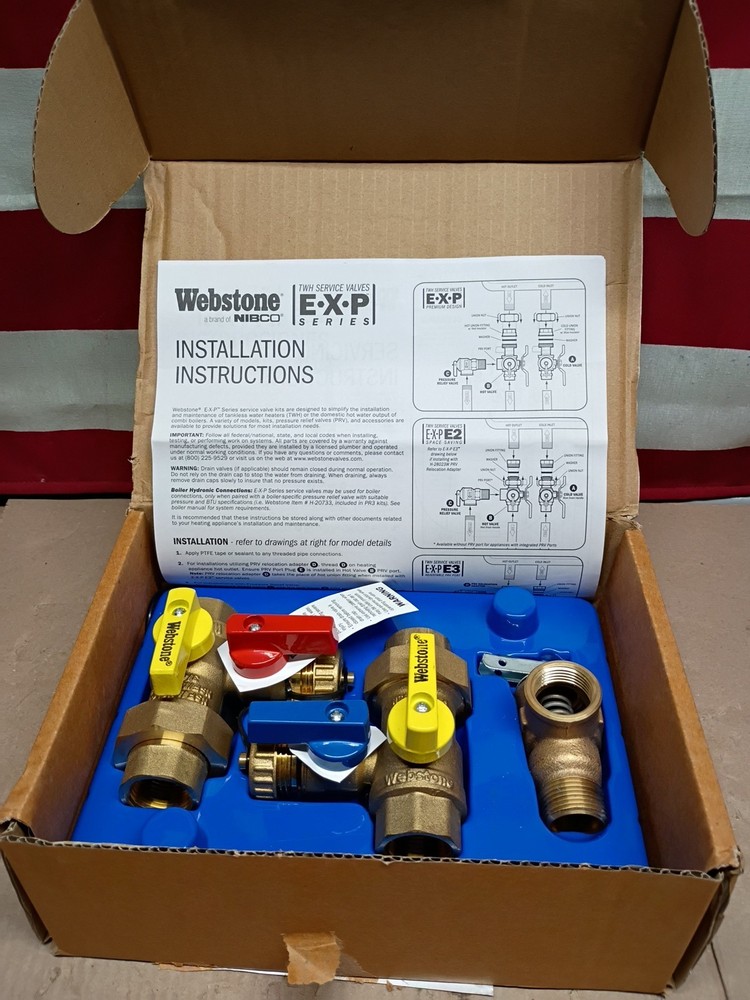 Webstone 3/4 in. EXP Ultra-Compact Tankless Water Heater Service Valve 42443 OB
