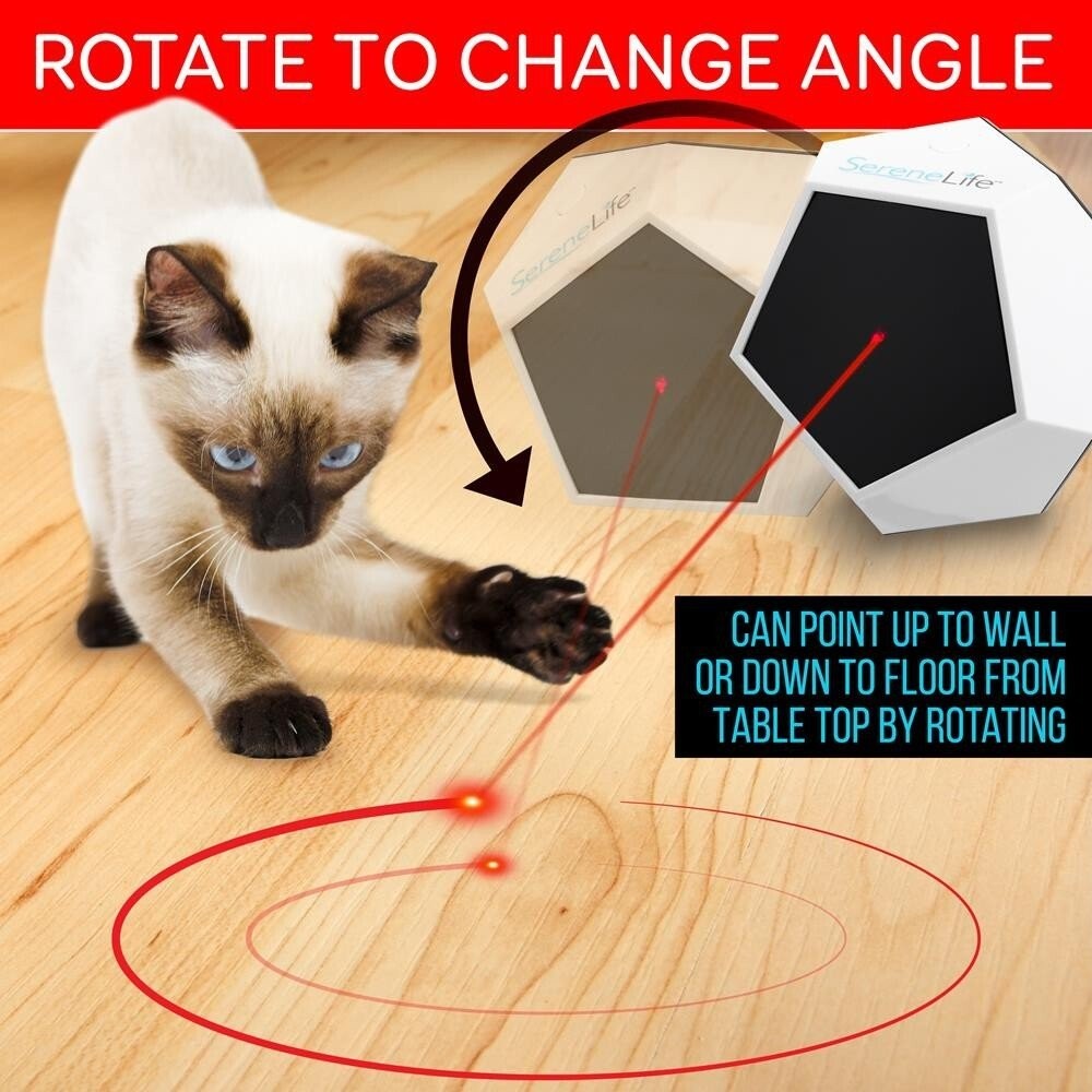 SereneLife Automatic Cat Cube Toy-Electronic Rotating & Moving Teaser Machine