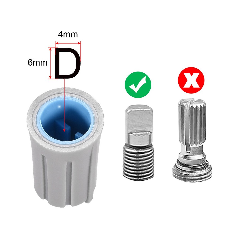 10pcs,D type 6mm Potentiometer Control Knobs For Volume Tone Knobs Grey Blue