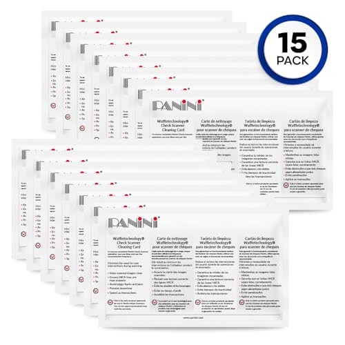 Panini Check Scanner Cleaning Cards - 15 Pack - Maintain Optimal Performance