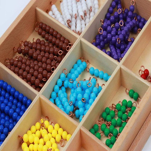 Adena Montessori Counting Beads Checker Board Math Games & Teaching...