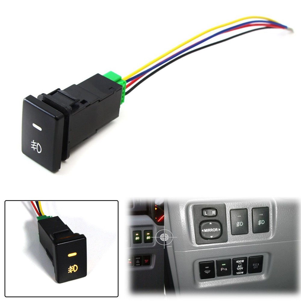 32mm 4-Pole Push Button 12V Switch W/LED Light for Add-on Indicator Lights