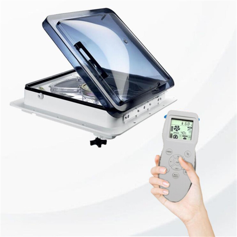 RV Trailer Roof Vent 12V Caravan Vent RV 10 Speed Remote Control Rain Sensor 14"