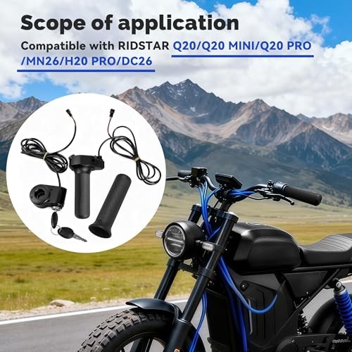 Full Twist Throttle Replacement for Ridstar Q20 with Ignition Switch, Plug and