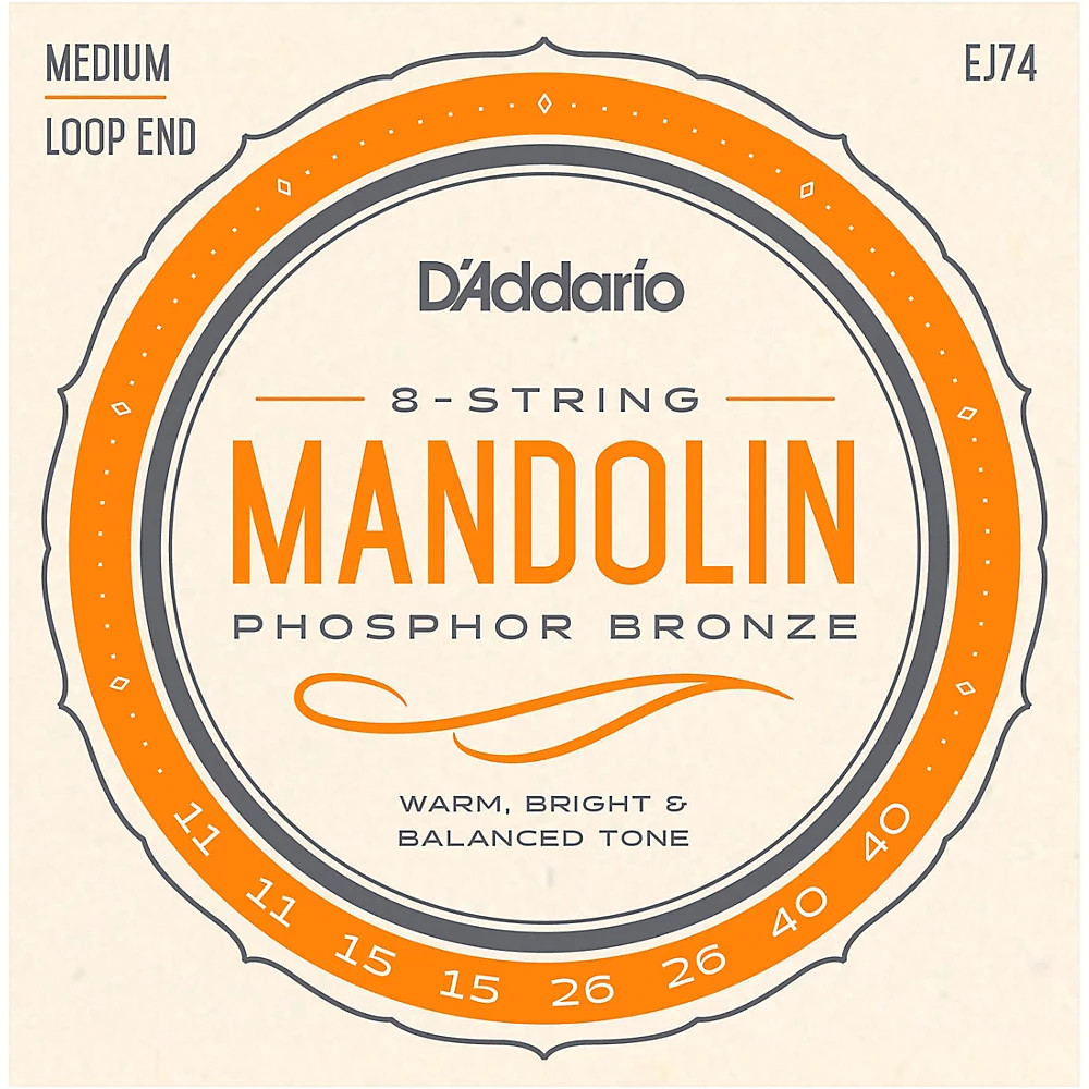 D'Addario EJ74 Phosphor Bronze Medium Mandolin Strings (11-40)