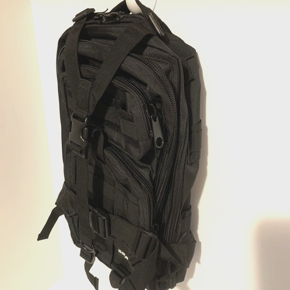M48 OPS Black Tactical Backpack Bug Out Rucksack Hiking Travel Range Zip Bag