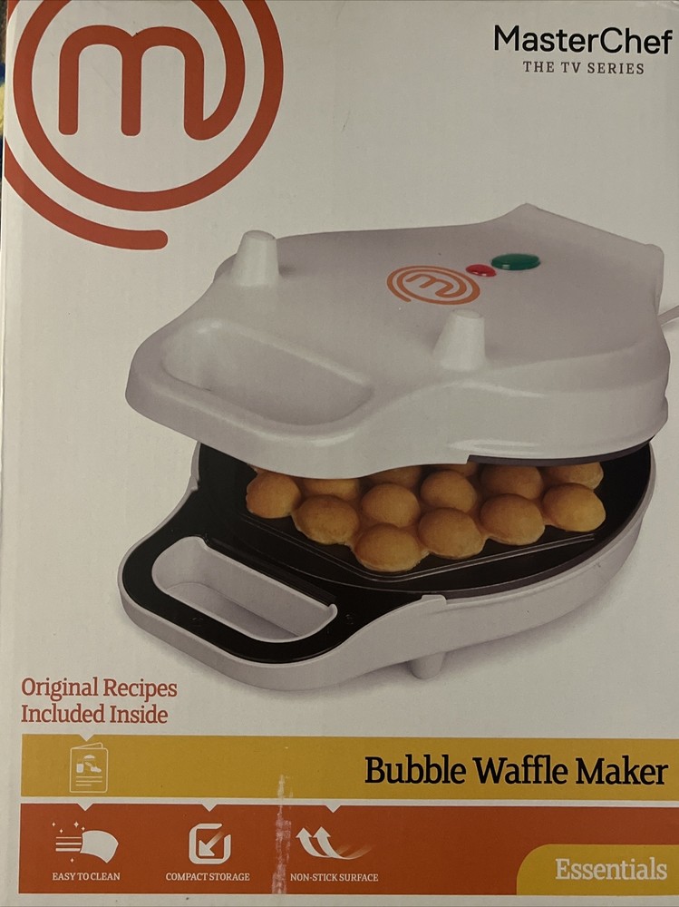 Bubble Waffle Maker-White Electric Non stick New Open Box
