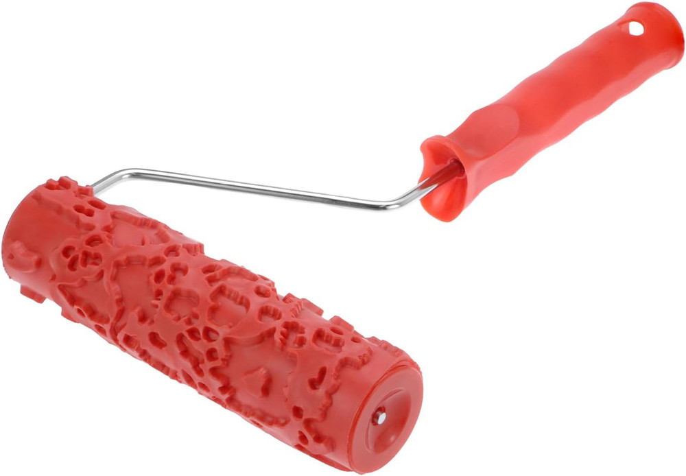 QWORK 7'' Texture Roller Pattern Paint Roller for Wall Decoration with Thick Slu