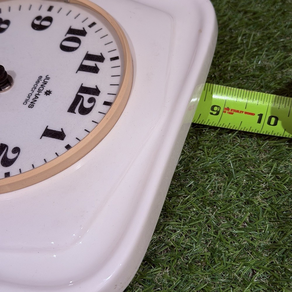 Junghans Vintage Retro Square Kitchen Ceramic German Wall Clock / Working