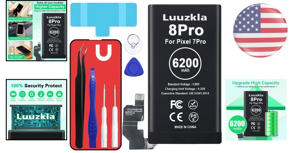 6200mAh Super Capacity Battery for Google Pixel 8 Pro with Tool Kit - 24 Mo S...