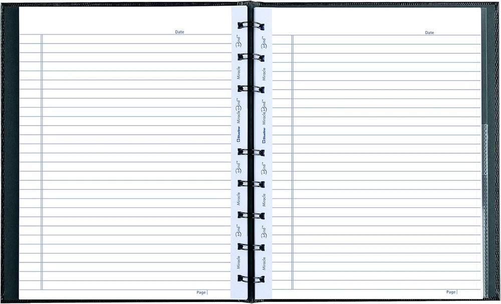 Blueline MiracleBind Notebook, Black, Lizard-Like, Hard Cover, 9.25" x 7.25",