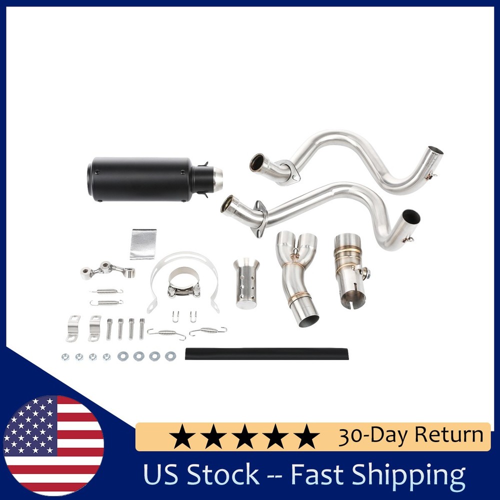 Header Pipe Kit For Kawasaki ER6N ER6F 2012-2016 1x Muffler + 1x Header Pipe
