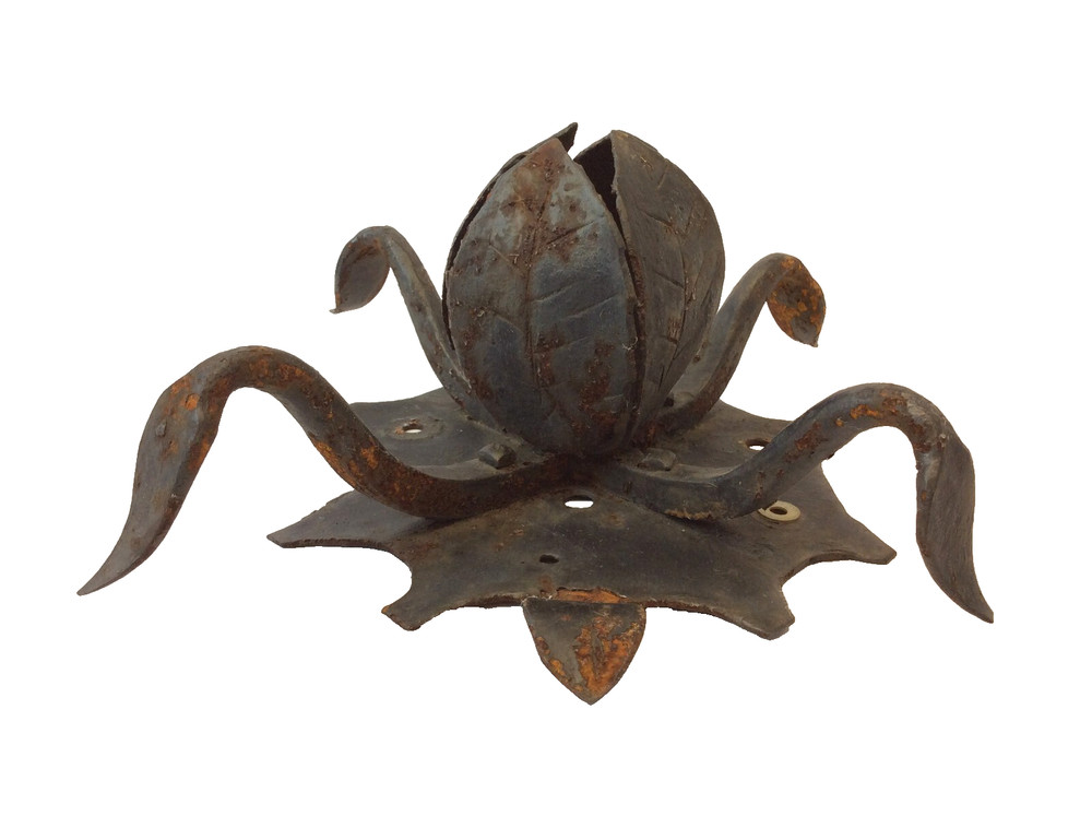 Blacksmith Made Lotus Hanging Plant Custom Mount Canopy Decorative