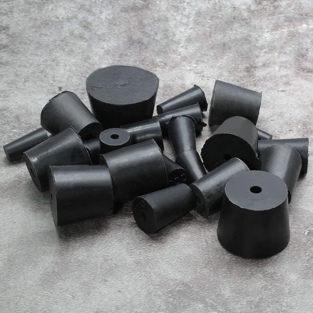 22 Pack Solid Rubber Stoppers Plug Set 10 Sizes 000#–7# Tapered Lab Test Tube