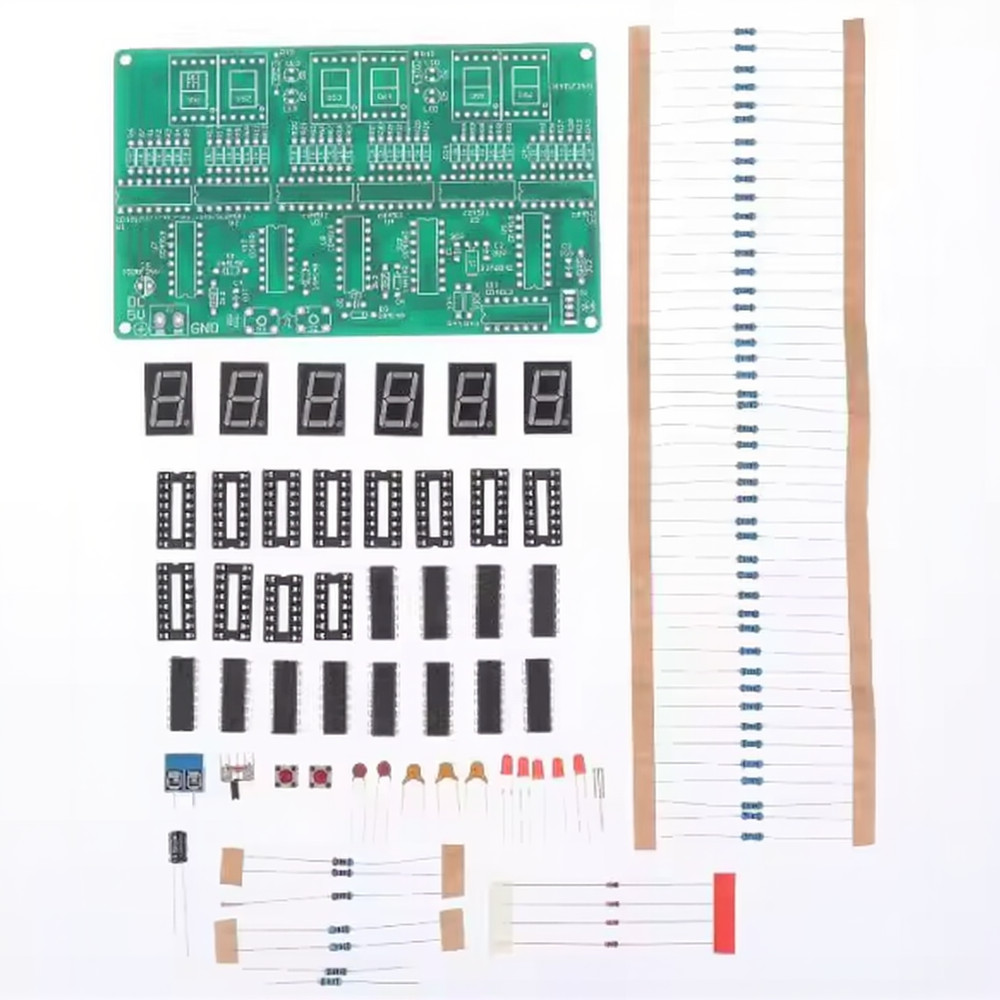 6 Digit Clock DIY Kit for Soldering Practice and Digital Timing Project
