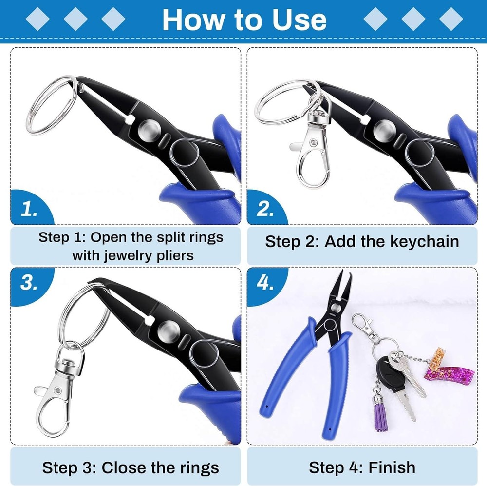 Split Ring Opener Tool - Keychain Pliers for Jewelry Making