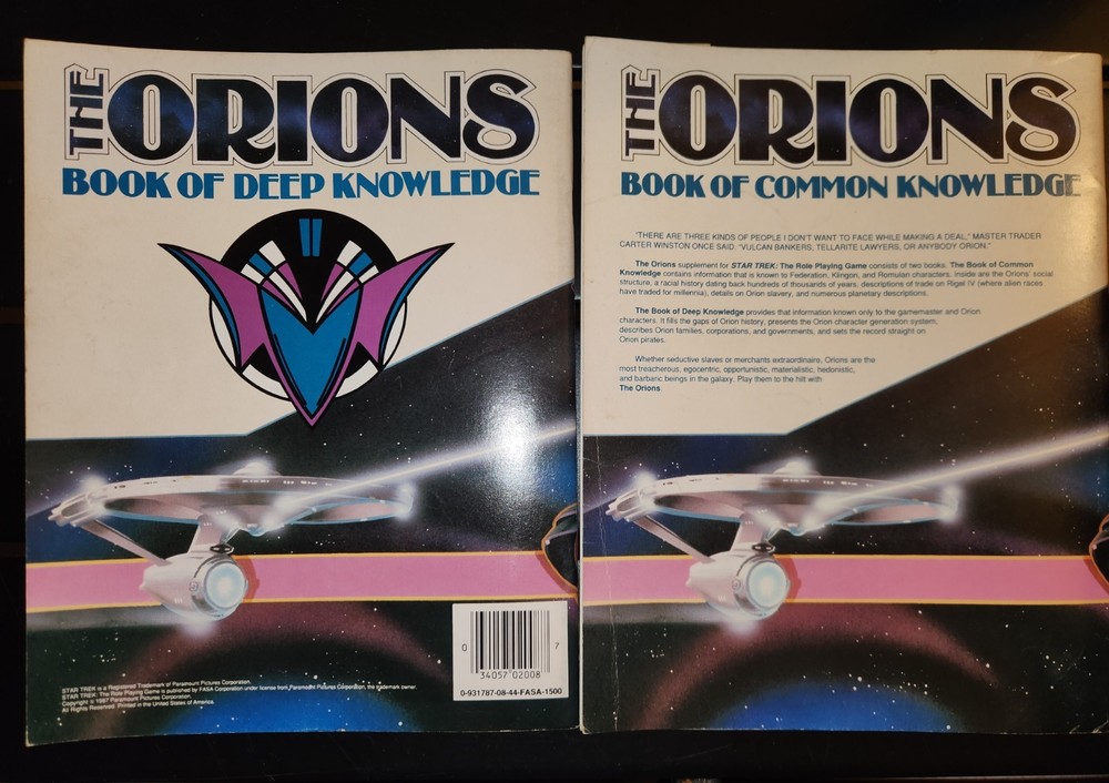 FASA Star Trek Orions Deep Knowledge & Common Knowledge Paperback 1987