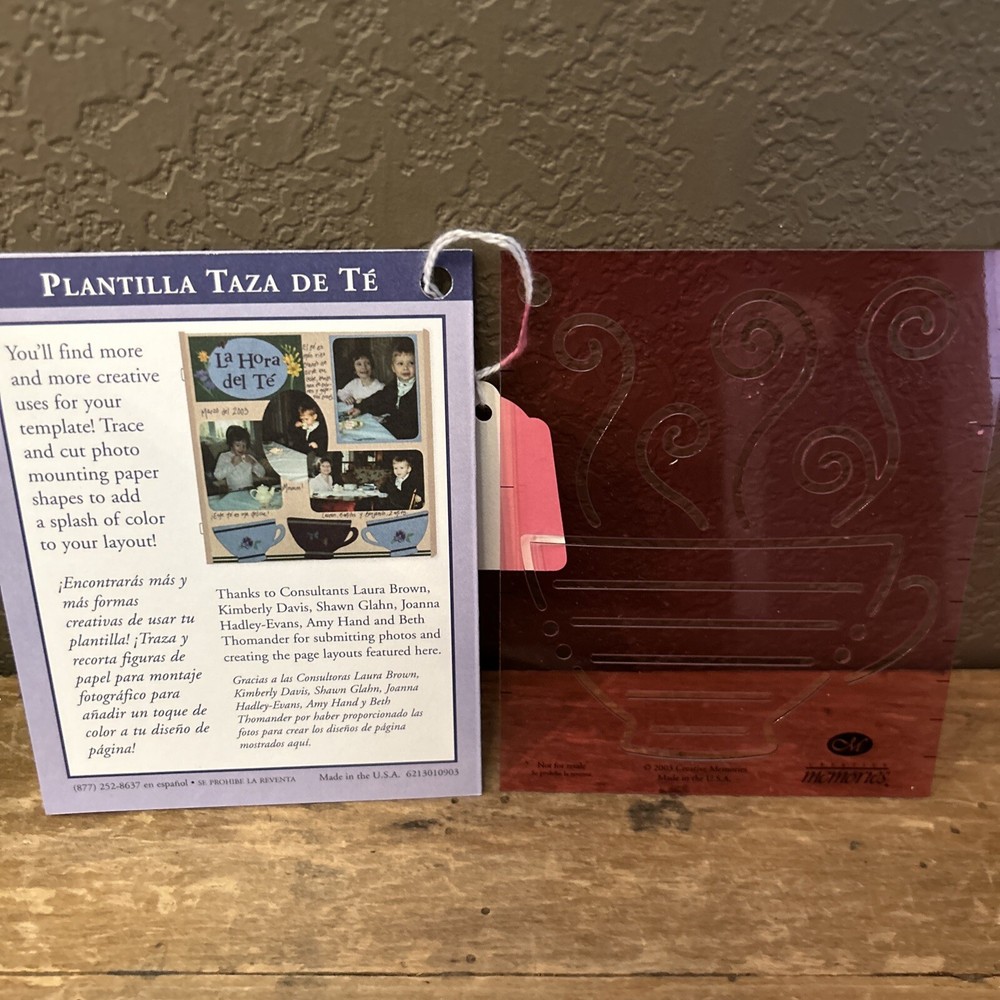 New Creative Memories Scrapbooking Tea Cup Template 2003 Exclusive Gift