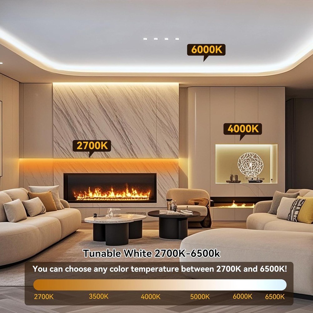 COB LED Strip Light,CCT Dimmable Strips 65FT, 576CCT