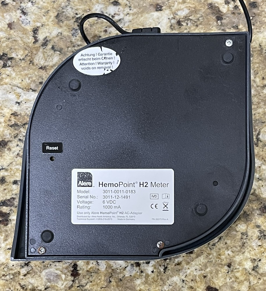 Alere HemoPoint H2 Hemoglobin Test Meter & Power Adapter - OPTICAL / TEMP ERRORS