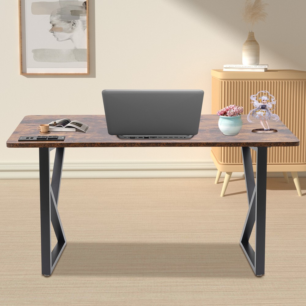 Table Leg Metal Dining Coffee Bench, K-Shaped, With 4 Adjustable Plastic Pads