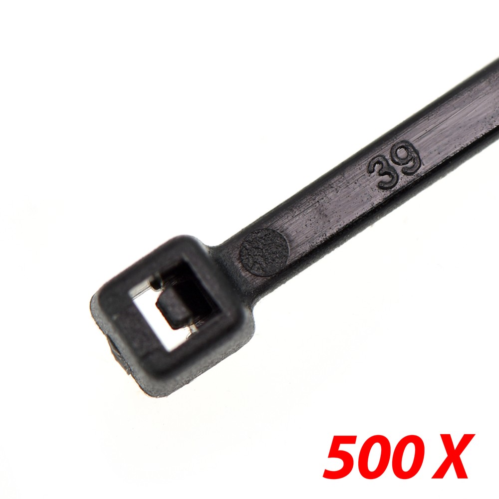 500 Nylon Plastic Cable Zip Ties Wire Self Lock Loop Wrap Trim 18 LBS 8" Black