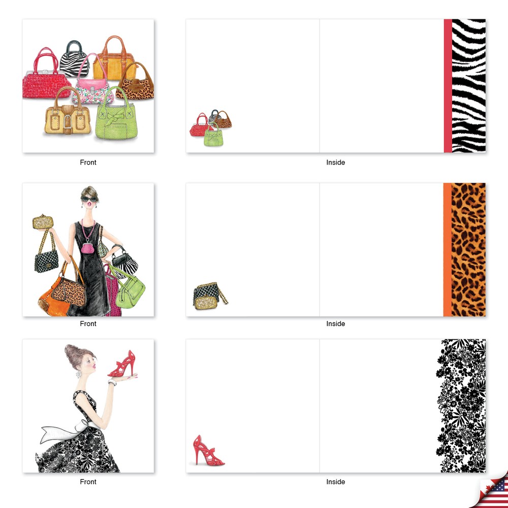 10 Assorted All Occasion Blank Note Cards Pack - Write In Style