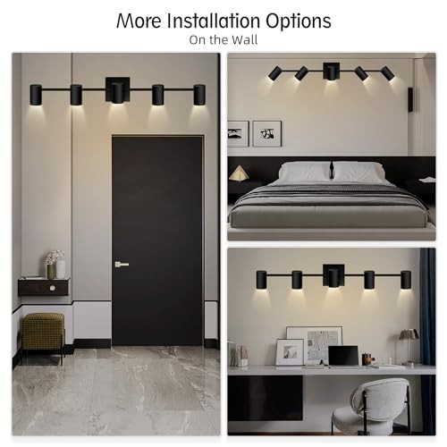 Track Lighting Kit, Kitchen Lighting 5 light track lighting(black) Black