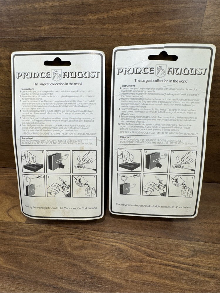 Modelcasting Molds Prince August #606 & 507 Figurines