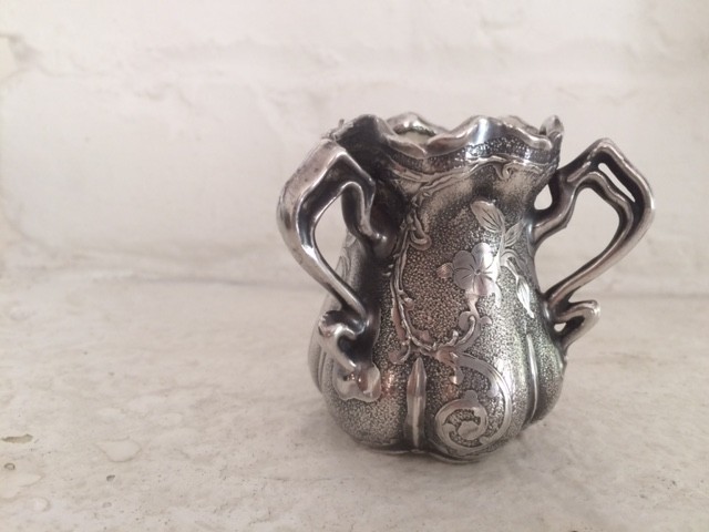 chased silver antique vase
