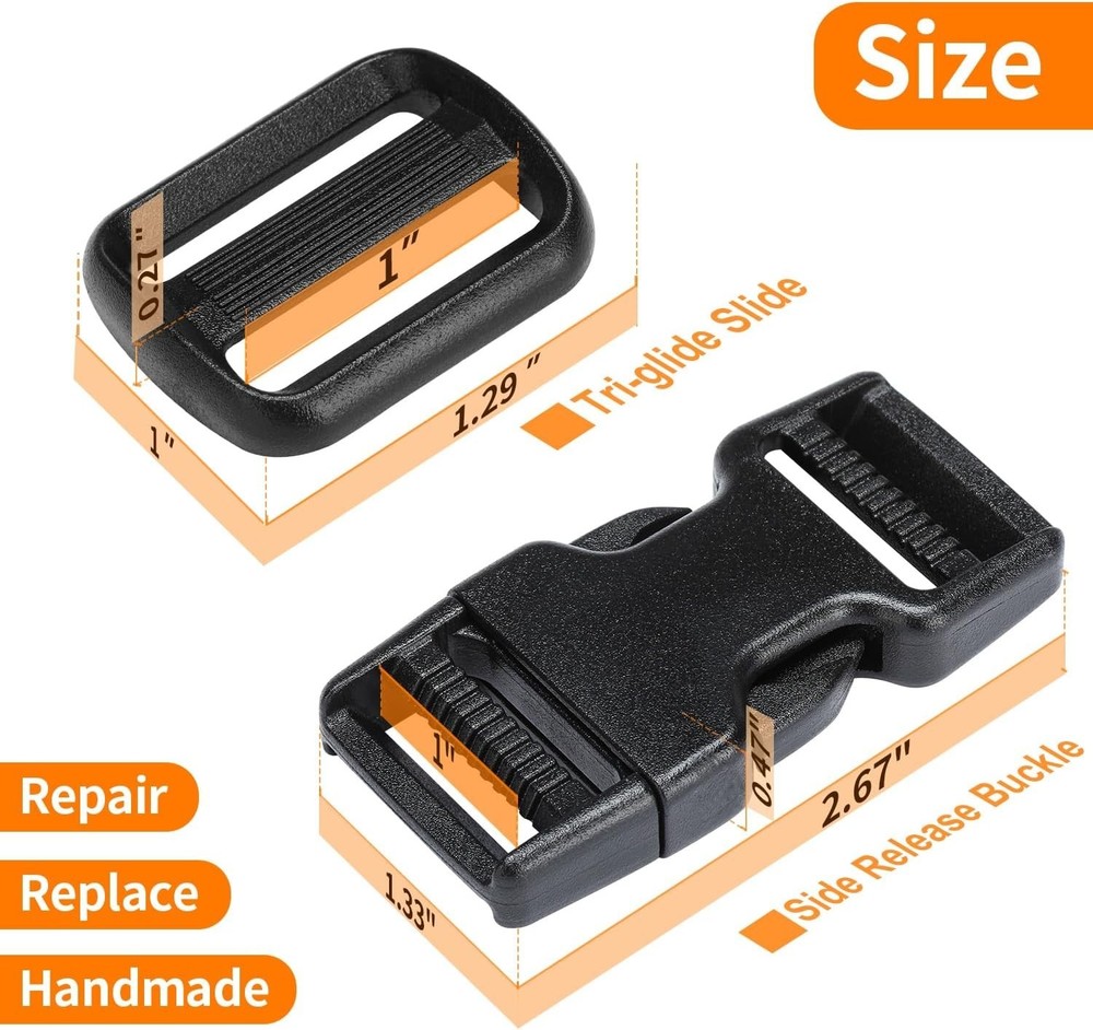 Heavy Duty Nylon Webbing Strap and Buckle Set for DIY Projects