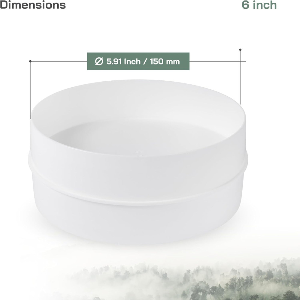 6'' Inch - Backdraft Dampers - Backflow Shutter - ABS Plastic - One-Way Airflow