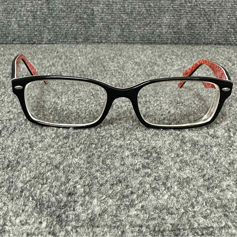 Ray-Ban Highstreet 5206 eyeglass frames case rectangle flex hinges black red