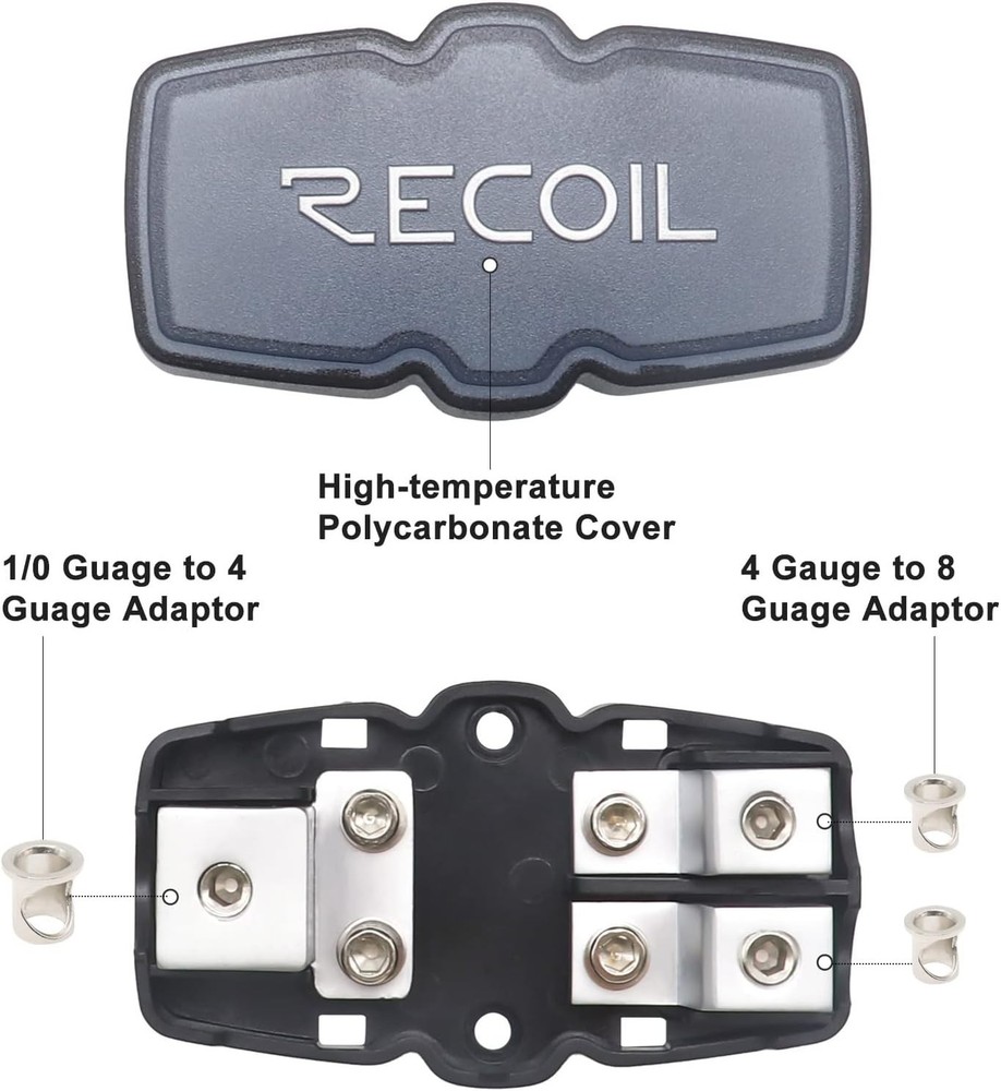 Robust 2-Way Fused Distribution Block - 24V DC, High-Temp Polycarbonate Design