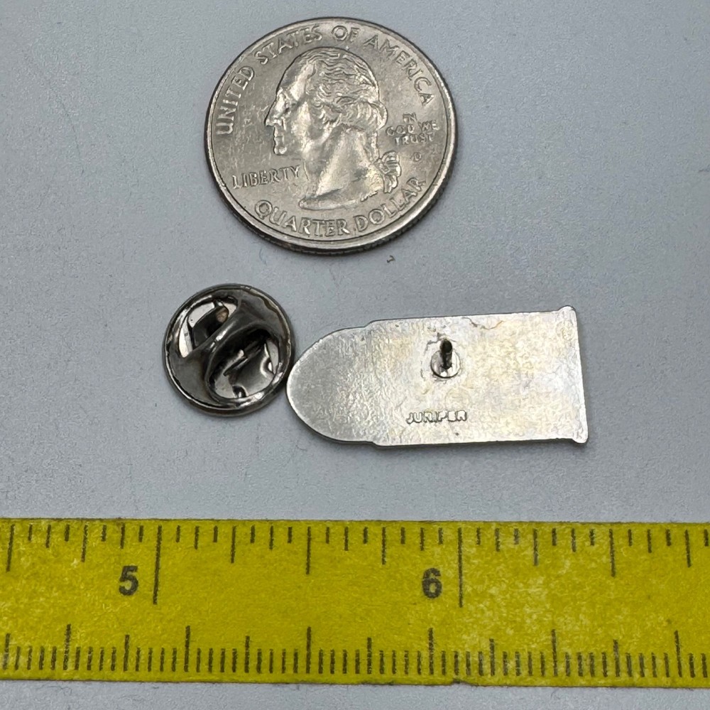 Vintage Coors Script Logo Silver Bullet Shaped Lapel Pin Tie Tack Juniper