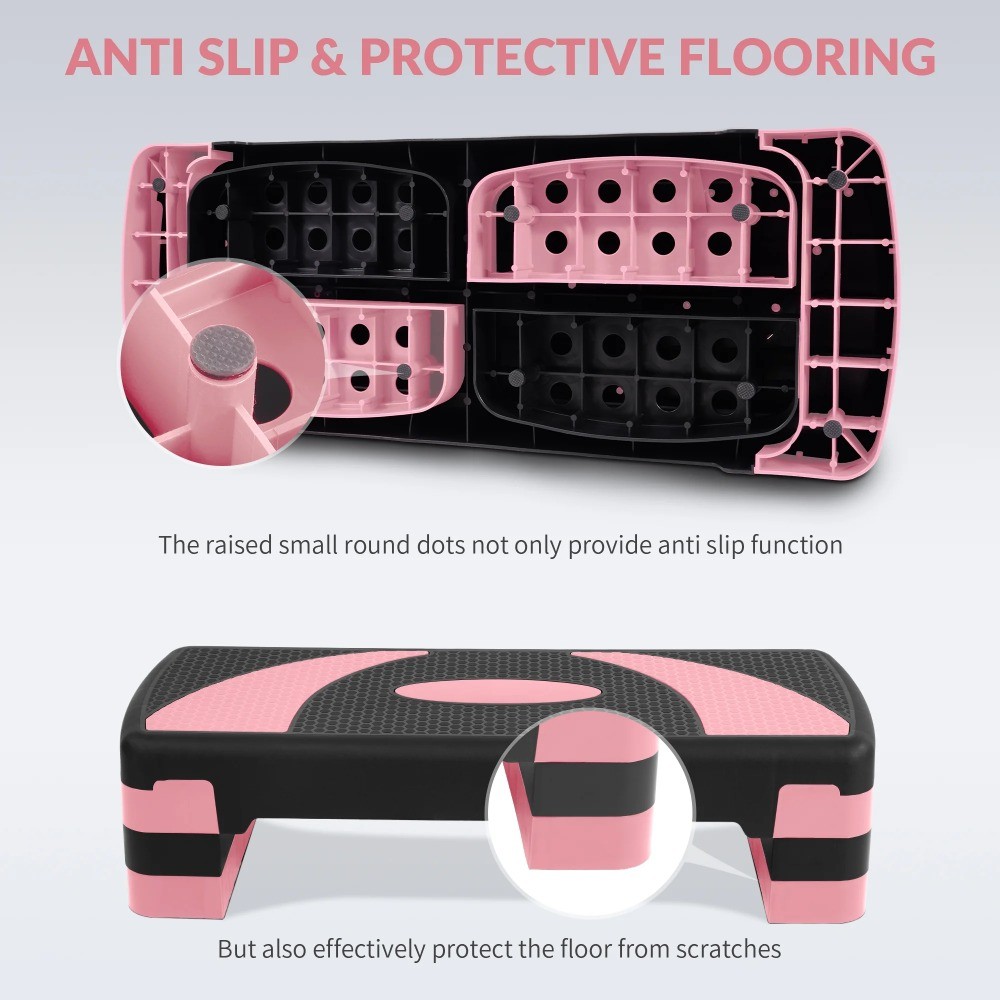 31-inch Aerobic Step Platform, Adjustable Fitness Stepper