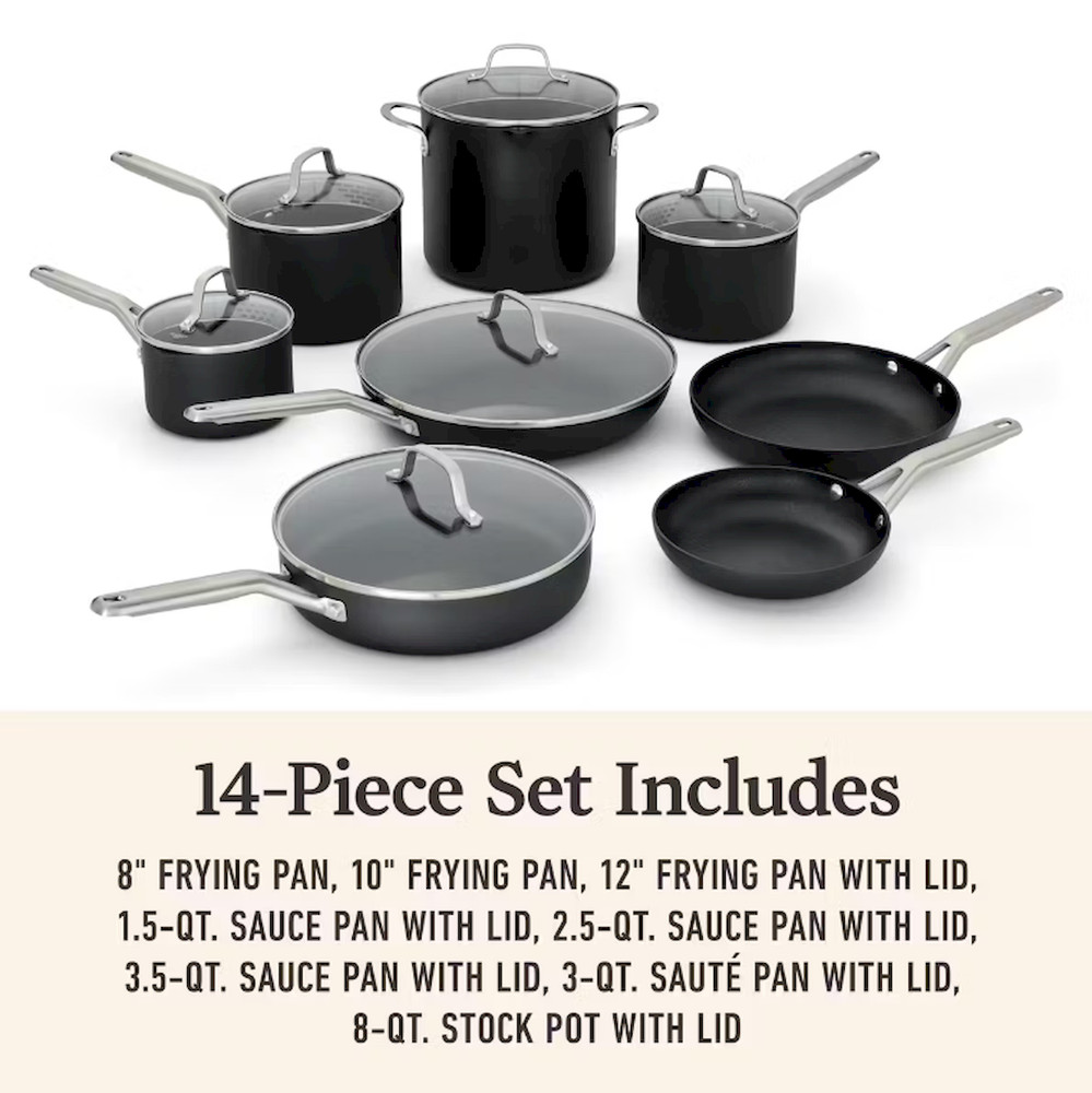 Calphalon Hard-Anodized Nonstick 14-Piece Cookware Set