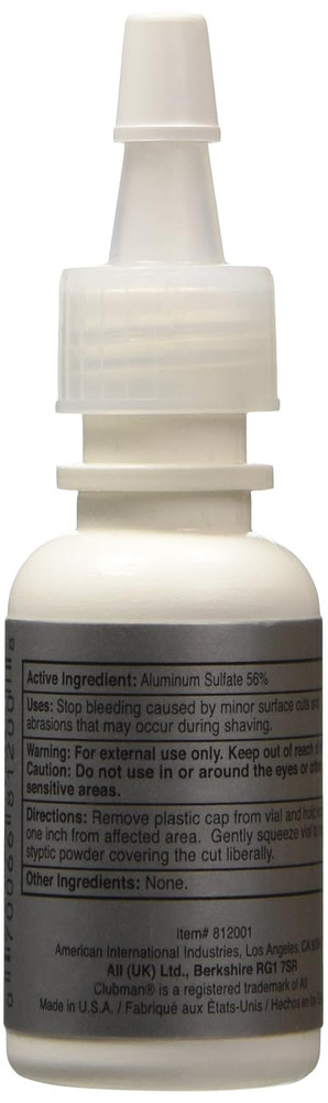 Nick Safe Styptic Powder Bottle 0.25 Oz