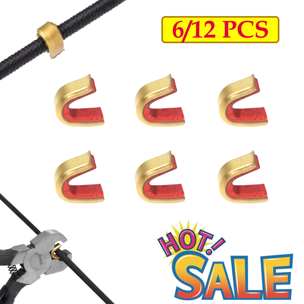 6/12X Archery Bow String Nocking Points Strings Nock Set Brass Buckle Clip Knock