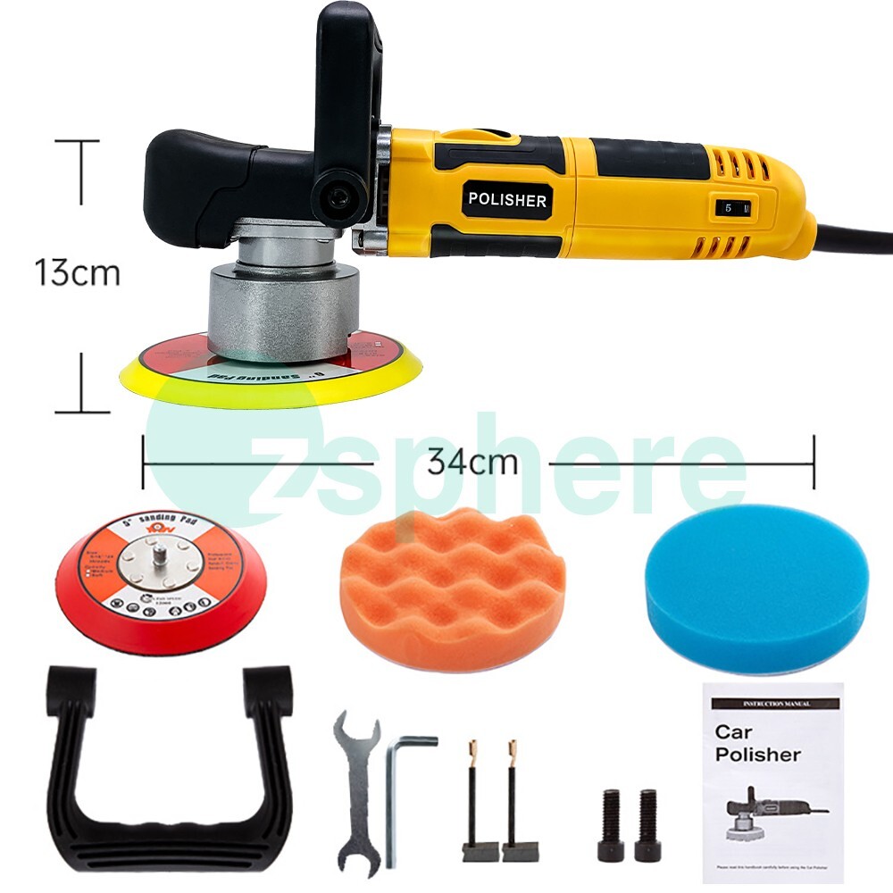 6" Variable Speed Electronic Car Polisher Dual Action DA Polishing Machine Orbit