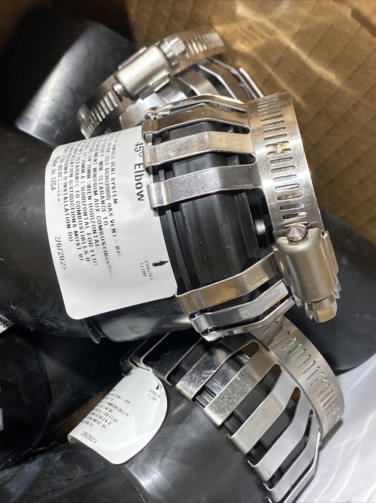 DuraVent PolyPro 2PPS-E45BC - 2" Single Wall PP - Elbow 45 Degree UV Black Qty:6