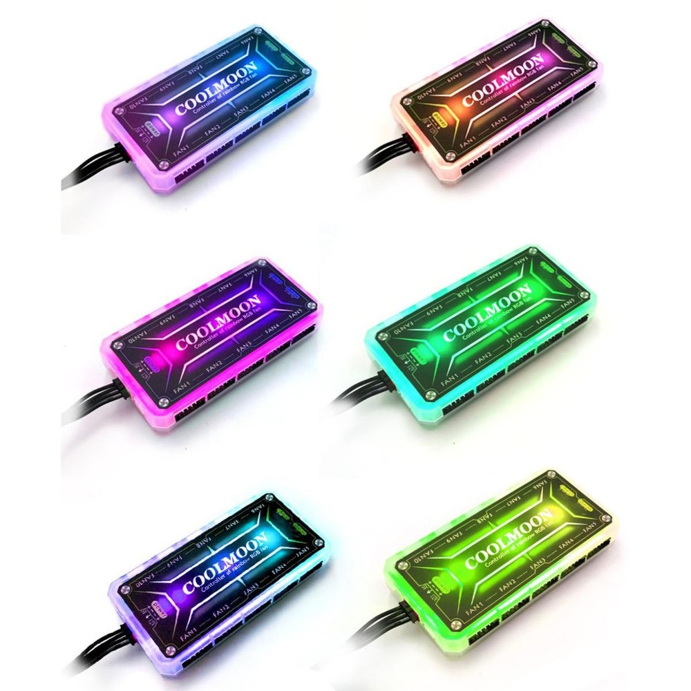 RGB Fan Controller Remote Control Computer Case 12V PC Cooling Chassis Fan Hub M