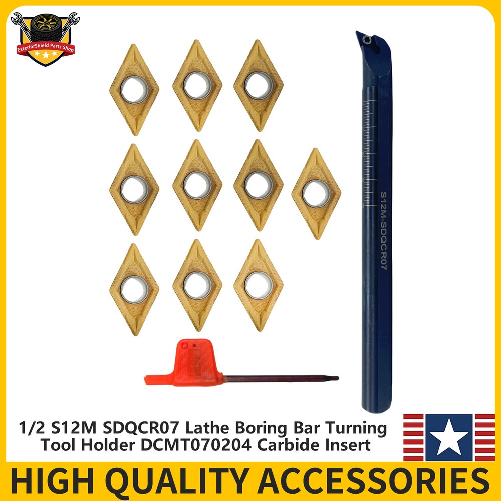 1/2 S12M SDQCR07 Turning Tool Boring Bar DCMT070204 Carbide Insert