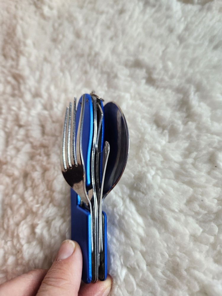 Outdoor Tableware Foldable Fork Knife Bottle Opener Picnic Camping