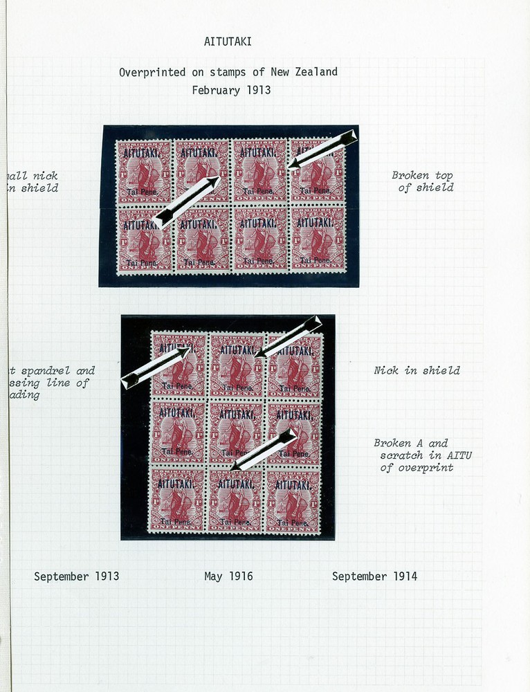 Aitutaki Specialized 1913 Stamp Collection Mint